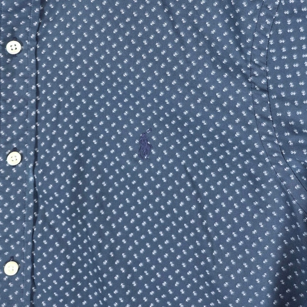 Ralph Lauren Mens Classic Fit Performance Button Shirt Blue Geometric Size Large - Picture 3 of 7